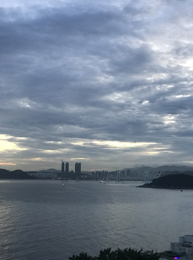 달맞이 고개에서 바라본 해운대 풍경 사진