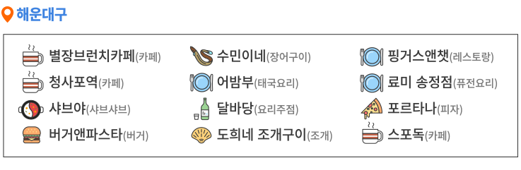 해운대구 식당 목록