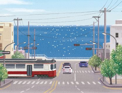 Busan’s beaches in illustration
