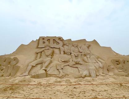 An artistic transformation of sand at the Haeundae Sand Festival