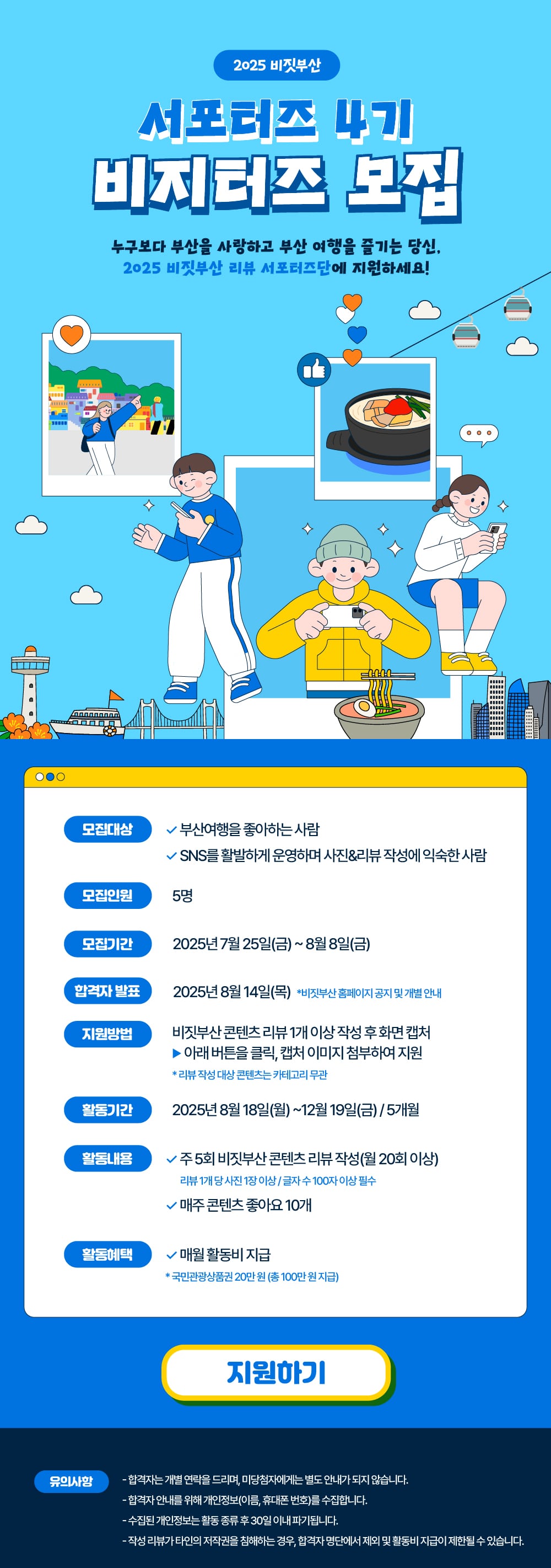 2025 비짓부산 서포터즈4기 비지터즈 모집