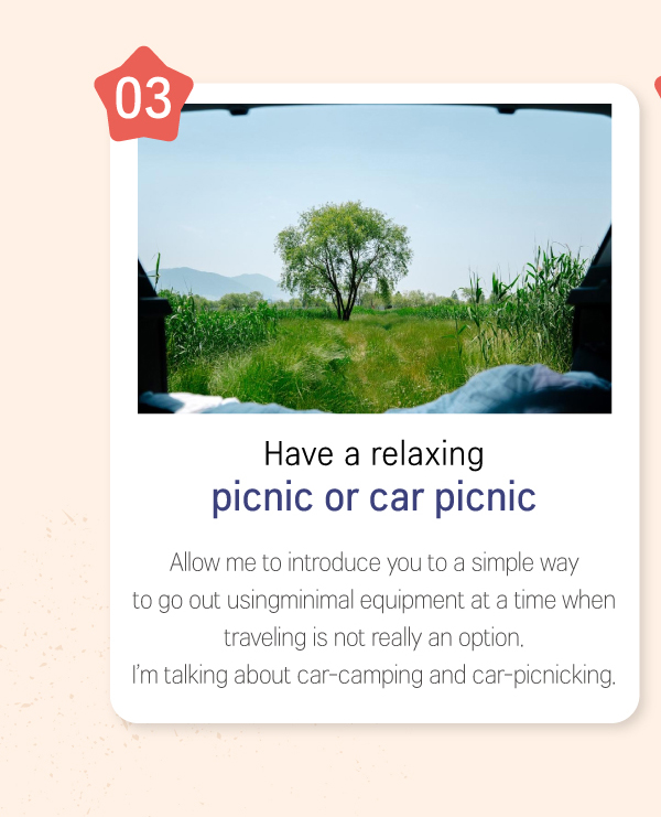 Have a relaxing picnic or car picnic