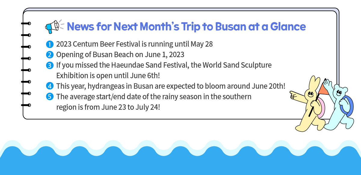 News for Next Month’s Trip to Busan at a Glance