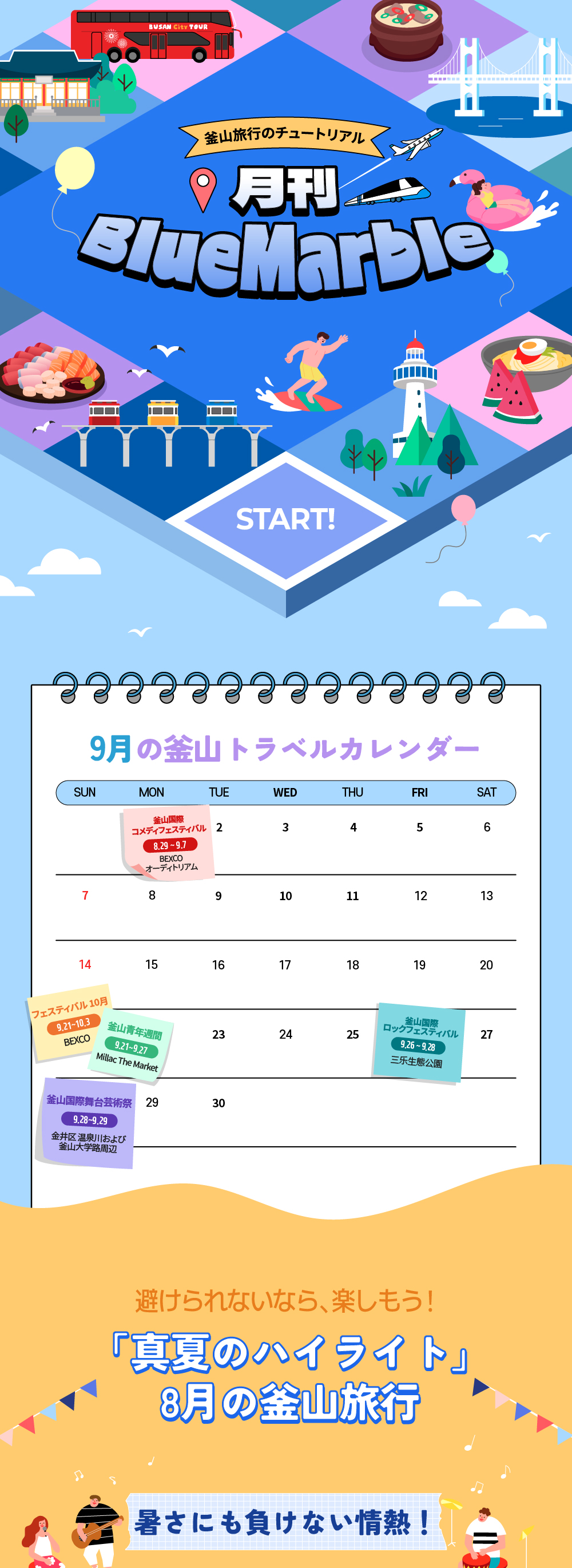 釜山旅行のチュートリアル月刊BlueMarble